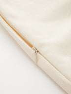 Linen-Blend Contrast Trim Wrap Dress