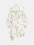 Polka Dot Wrap Tie Waist Mini Dress