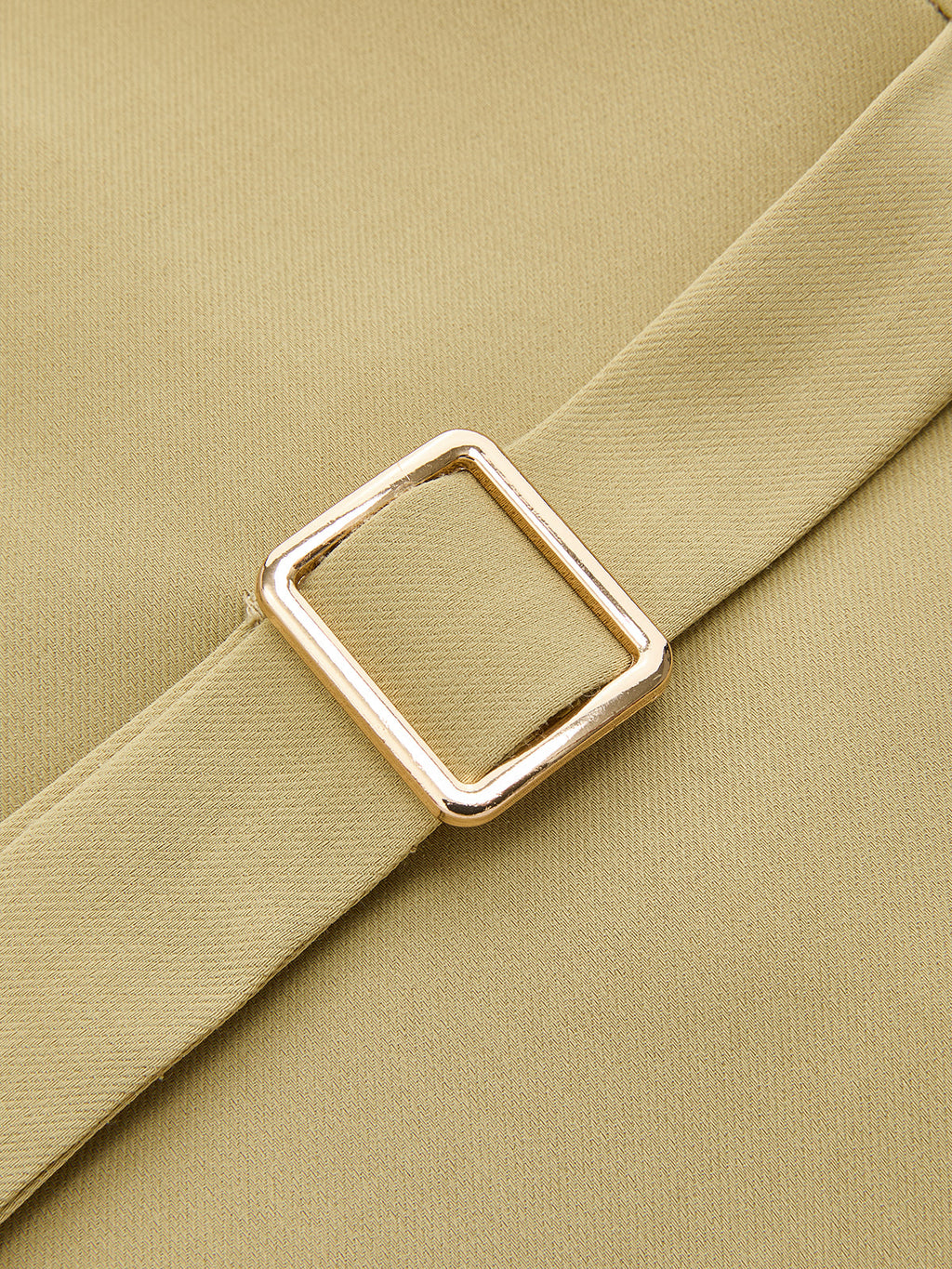 Metal Detail One-Shoulder Asymmetric Vest