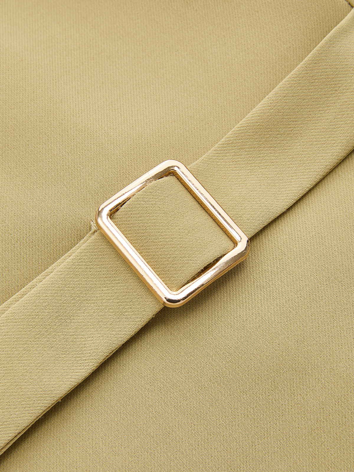 Metal Detail One-Shoulder Asymmetric Vest