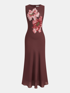 Sleeveless Floral Print Maxi Dress