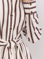 Belted Striped Shirt Dress
