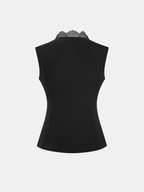 Lace Trim Sleeveless Vest