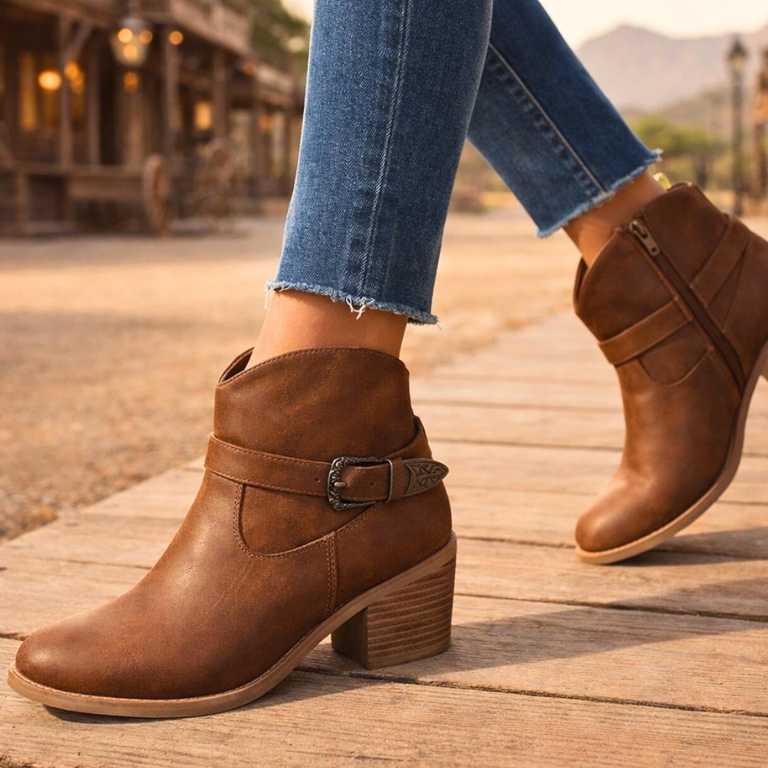 Darcy West Leather Ankle Boots