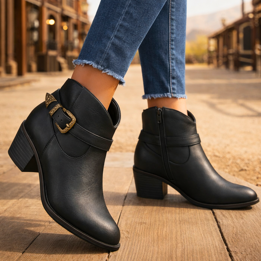 Darcy West Leather Ankle Boots