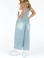 Hazel Washed Denim Overalls