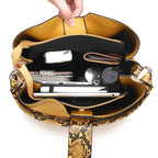 Selene Snake-Embossed Shoulder Bag