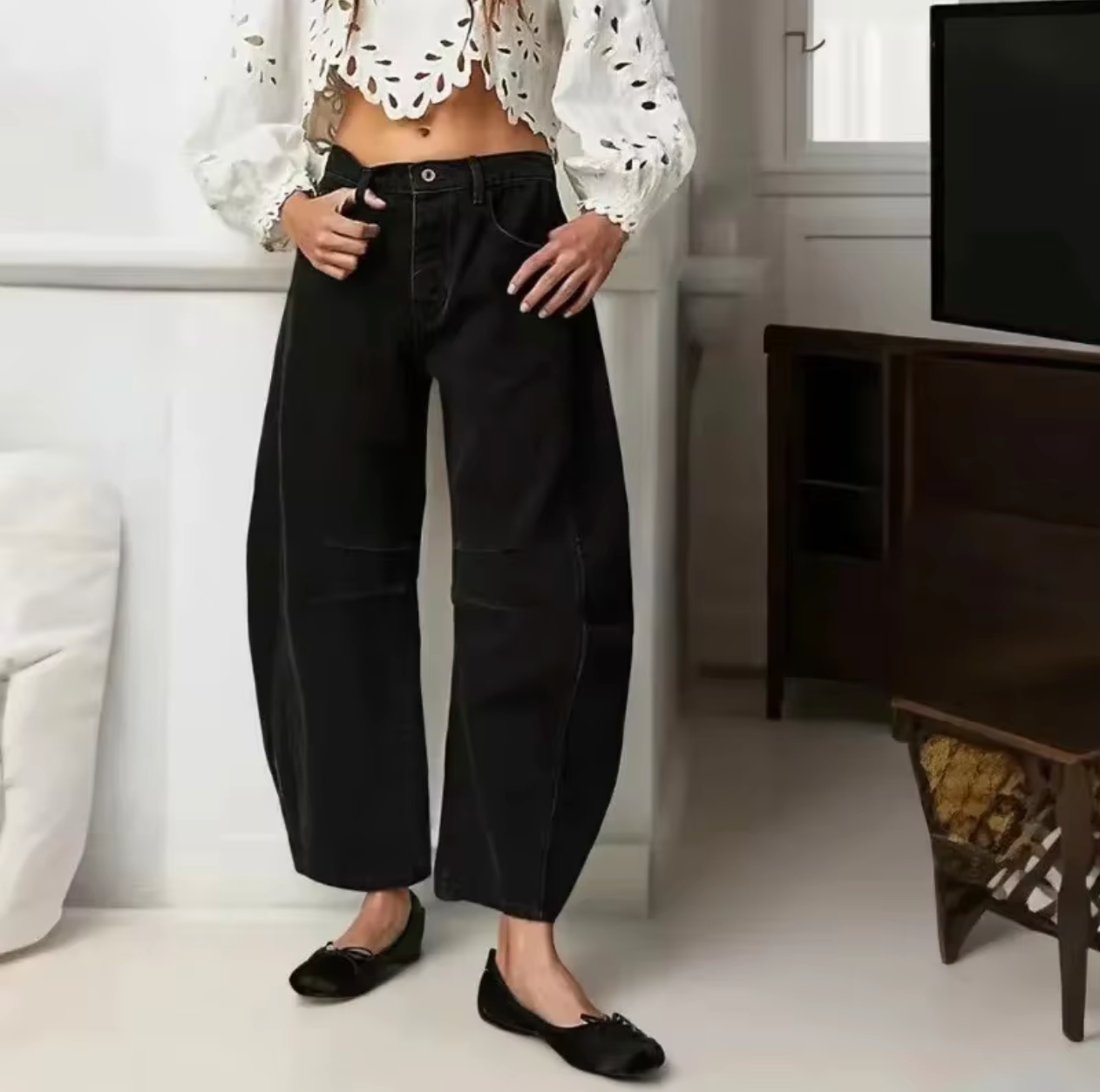 Boho Baggy Wide-Legs Jeans