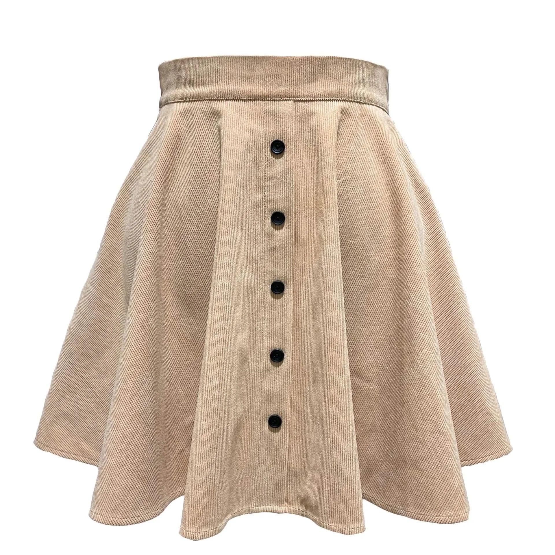 Sophia Button-Up Corduroy Skirt