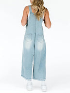 Hazel Washed Denim Overalls