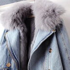 Roxanne Fox Fur Denim Jacket