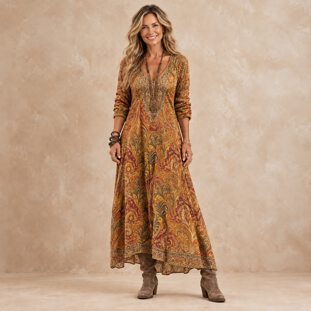 Marissa | Paisley Autumn Maxi Dress